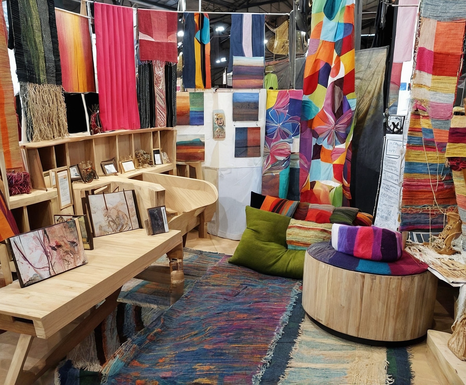 Piezas de artesanía únicas y coloridas.